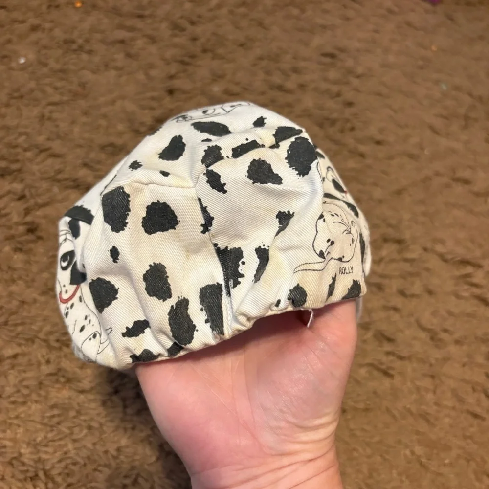 Disney 101 Dalmatians Black White Painters Hat Black White Red Vintage 90s Kids
